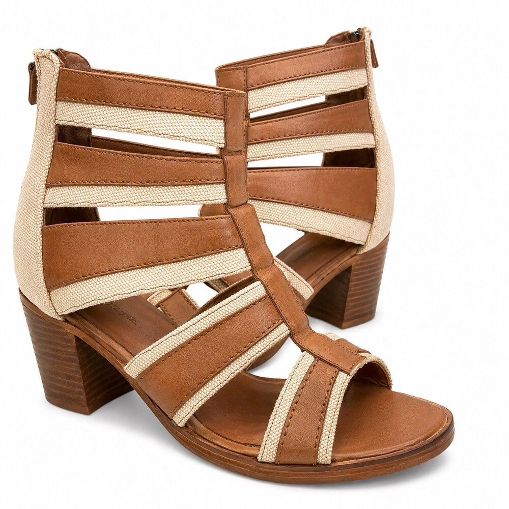 Vintage Foundry Co Fisherman Cage Sandals Women’s 11 Leather Block Heel